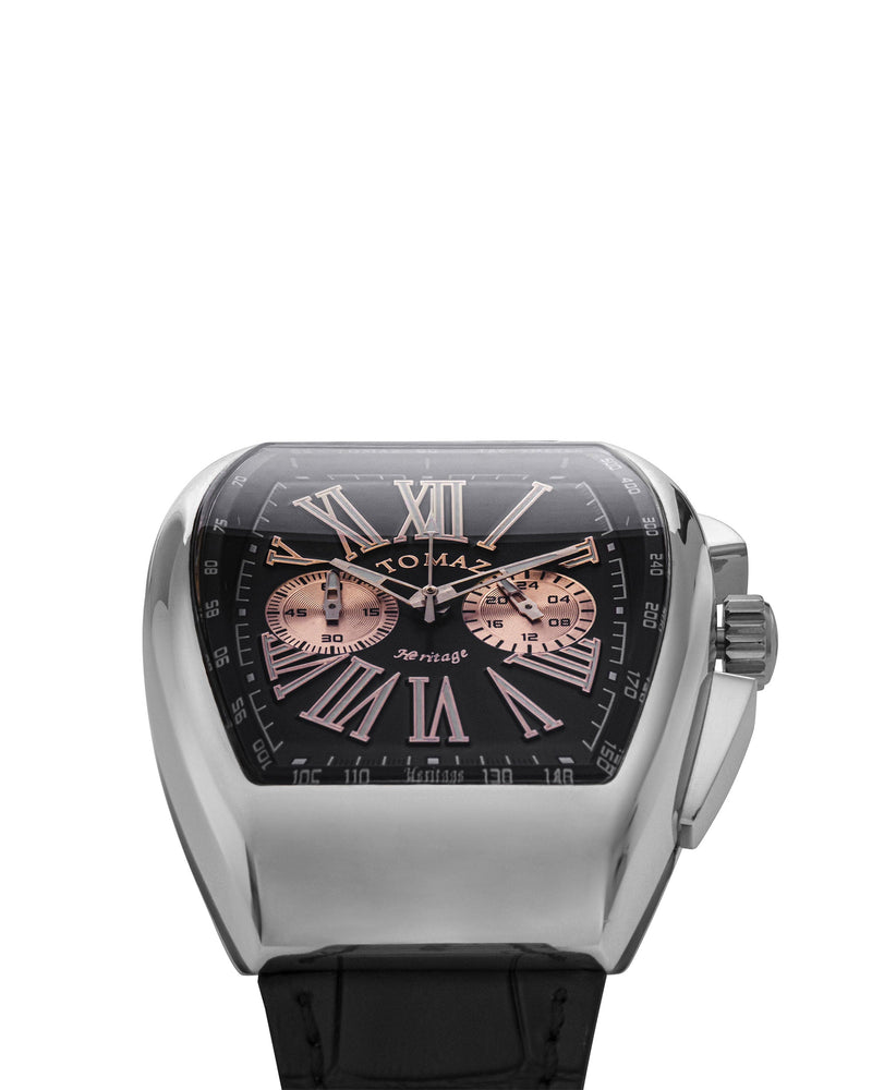 
                  
                    Load image into Gallery viewer, Tomaz Men&amp;#39;s Watch TQ012-D1 (Silver/Black) Black Bamboo Leather Strap
                  
                