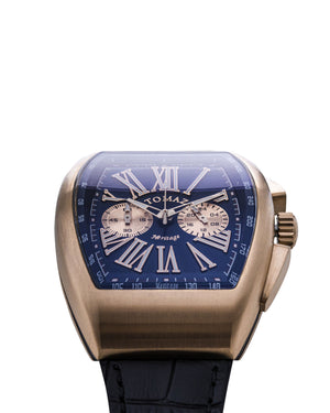 
                  
                    Load image into Gallery viewer, Tomaz Men&amp;#39;s Watch TQ012-D2 (Rose Gold/Navy) Black Bamboo Leather Strap
                  
                