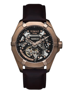 
                  
                    Load image into Gallery viewer, Tomaz Men&amp;#39;s Watch TW009A (Rose Gold/Black) Coffee Leather Strap
                  
                