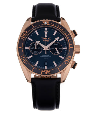 
                  
                    Load image into Gallery viewer, Tomaz Men&amp;#39;s Watch TW012-D7 (Rose Gold/Navy) Black Leather Strap
                  
                