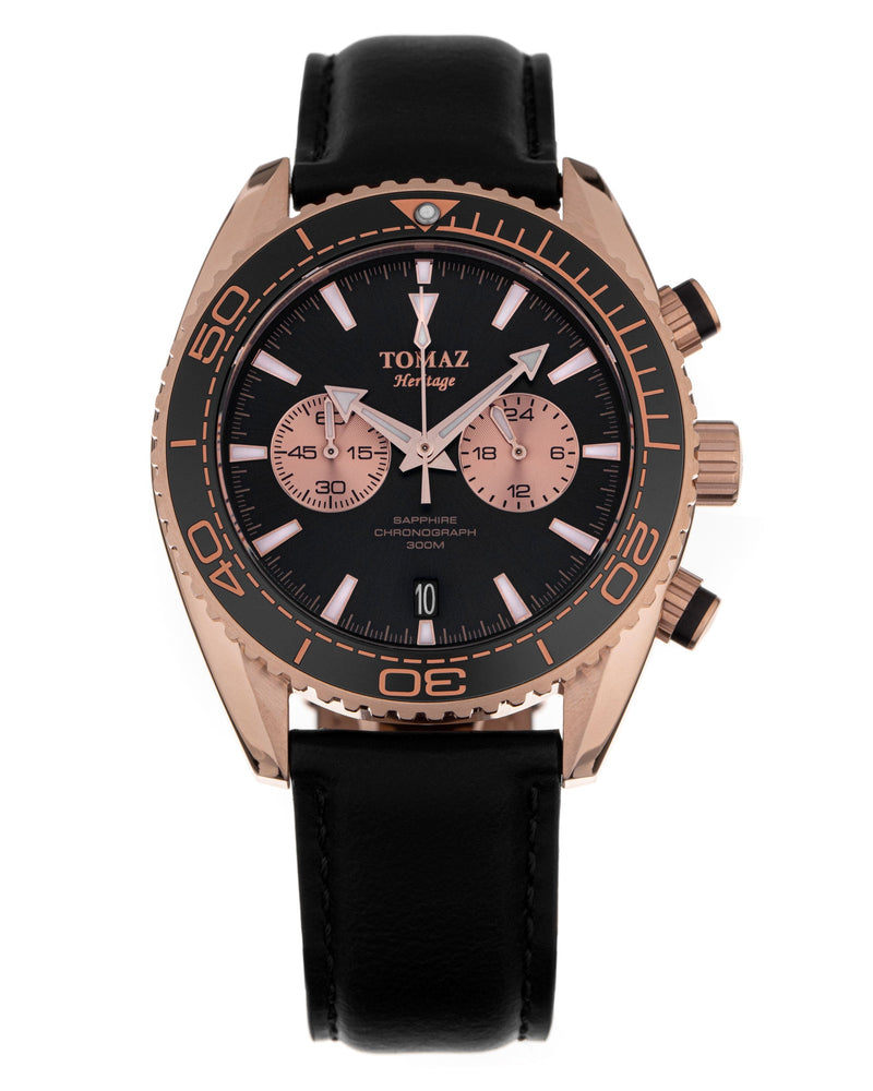 
                  
                    Load image into Gallery viewer, Tomaz Men&amp;#39;s Watch TW012-D9 (Rose Gold/Black) Black Leather Strap
                  
                