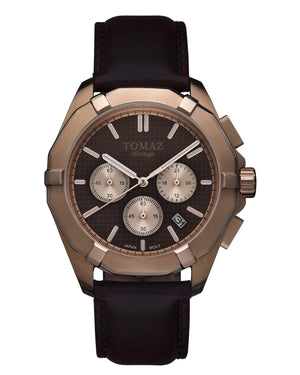 
                  
                    Load image into Gallery viewer, Tomaz Men&amp;#39;s Watch TW008 (Rose Gold/Coffee) Coffee Leather Strap
                  
                