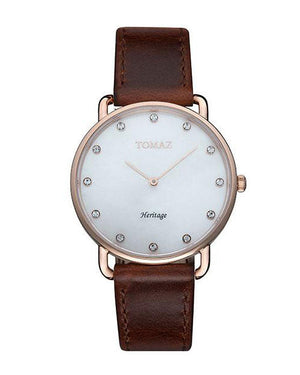 
                  
                    Load image into Gallery viewer, Tomaz Ladies Watch G1L-A (Rose Gold/White) Brown Leather Strap
                  
                