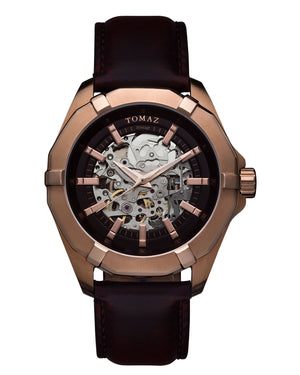 
                  
                    Load image into Gallery viewer, Tomaz Men&amp;#39;s Watch TW009B 1st version (Rose Gold/Coffee) Coffee Leather Strap
                  
                