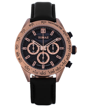 
                  
                    Load image into Gallery viewer, Tomaz Men&amp;#39;s Watch TW011-D7 (RoseGold/Black) Black Leather Strap
                  
                