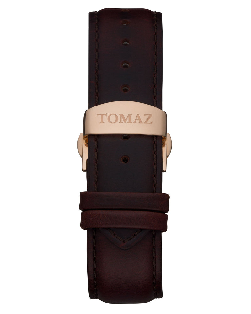 
                  
                    Load image into Gallery viewer, Tomaz Men&amp;#39;s Watch TW009B 1st version (Rose Gold/Navy) Coffee Leather Strap
                  
                