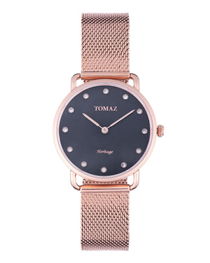 
                  
                    Load image into Gallery viewer, Tomaz Ladies Watch G1L-D2 (Rose Gold/Navy) Rosegold Mesh Strap
                  
                