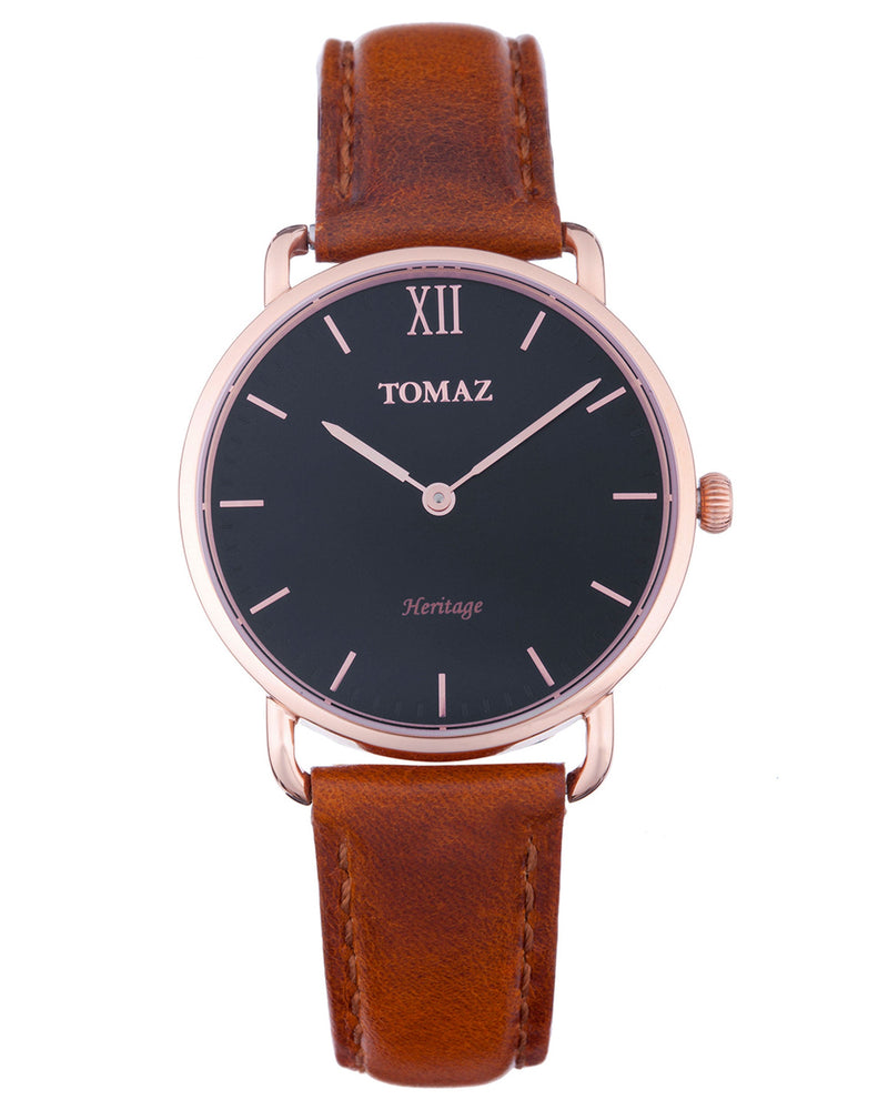 Tomaz Ladies Watch G1L-D4B (Rose Gold/Black) watches Malaysia, watches for women, watches online, Watches of Switzerland, Watches for sale online, simple watch, ladies watch, watch with Sapphire Crystal, Swarovski watch