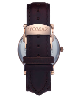 
                  
                    Load image into Gallery viewer, Tomaz Ladies Watch TQ007L-D2 (Rose Gold/Navy) Brown Leather Strap
                  
                