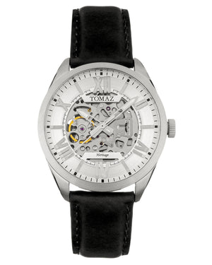 
                  
                    Load image into Gallery viewer, Tomaz Men&amp;#39;s Watch TW007B 2nd Version (Silver/White) Black Leather Strap
                  
                