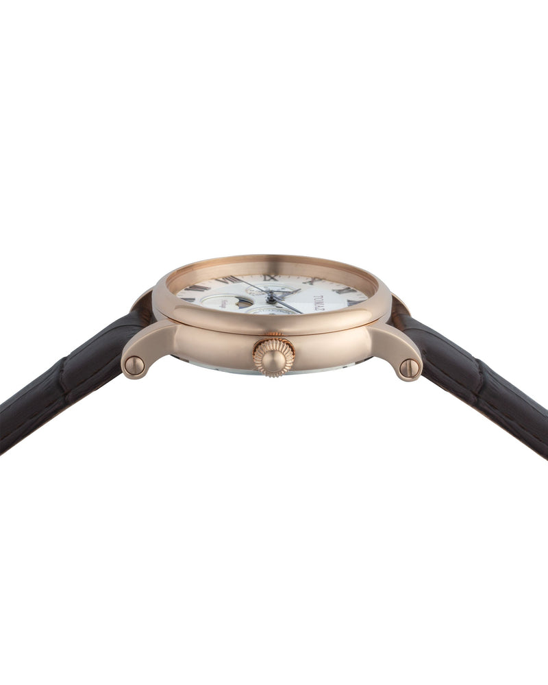 
                  
                    Load image into Gallery viewer, Tomaz Men&amp;#39;s Watch TQ007M-D4 (Rose Gold/White) Coffee Leather Strap
                  
                