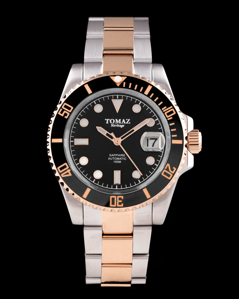 Tomaz Men's Watch GR01S-D4 (Silver/Black) Silver Rosegold Stainless Steel