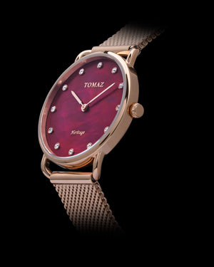 
                  
                    Load image into Gallery viewer, Tomaz Ladies Watch G1L-D6C (Rose Gold/Purple) Rosegold Mesh Strap
                  
                