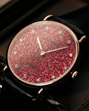 
                  
                    Load image into Gallery viewer, Tomaz Ladies Watch G1L-D3 Stardust (Rose Gold/Red) Black Leather Strap
                  
                