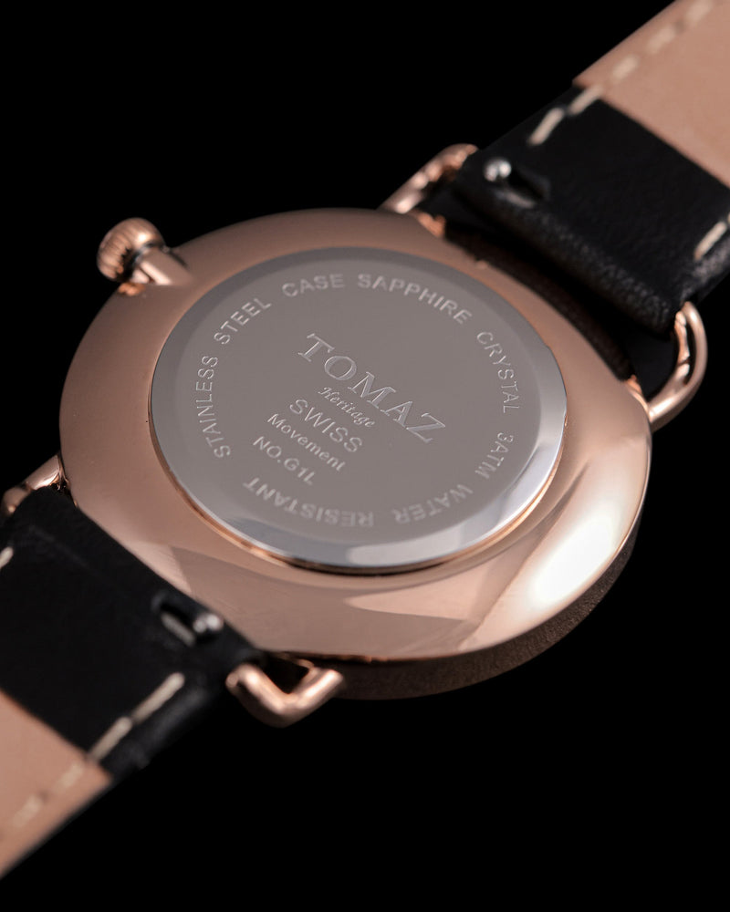 
                  
                    Load image into Gallery viewer, Tomaz Ladies Watch G1LE-D10 Flower (Rose Gold/Black) Black Leather Strap
                  
                