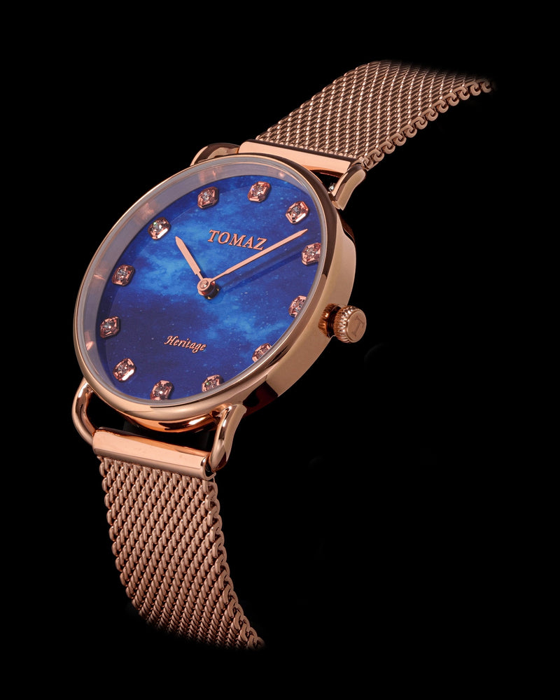 
                  
                    Load image into Gallery viewer, Tomaz Ladies Watch G1LE-D11 Galaxy (Gold/Blue) Gold Mesh Strap
                  
                