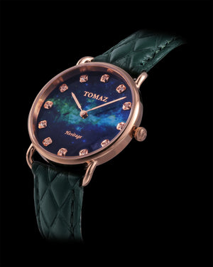 
                  
                    Load image into Gallery viewer, Tomaz Ladies Watch G1LE-D12 Galaxy (Rose Gold/Green Blue)  Green Diamond Strap
                  
                