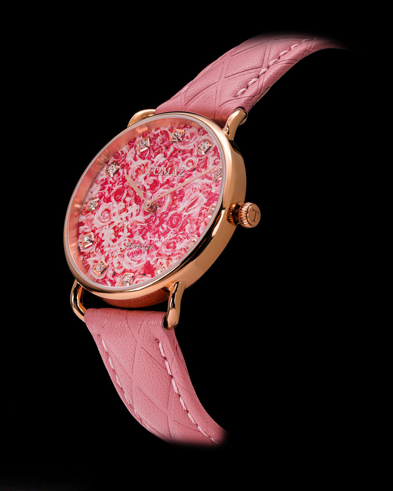 
                  
                    Load image into Gallery viewer, Tomaz Ladies Watch G1LE-D21 Flower (Rosegold/Pink) Light Pink Leather Strap
                  
                