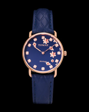 
                  
                    Load image into Gallery viewer, Tomaz Ladies Watch G1LE-D22 Flower (Rosegold/Blue) Blue Leather Strap
                  
                