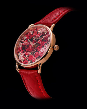 
                  
                    Load image into Gallery viewer, Tomaz Ladies Watch G1LE-D23 Flower (Rosegold) Red Leather Strap
                  
                