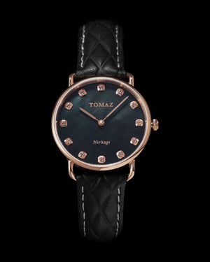 
                  
                    Load image into Gallery viewer, Tomaz Ladies Watch G1LE-D3 (Gold/Black) Black Leather Strap
                  
                