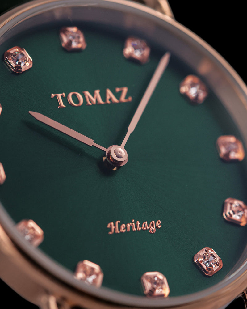 
                  
                    Load image into Gallery viewer, Tomaz Ladies Watch G1LE-D5 (Rose Gold/Green) Green Diamond Strap
                  
                