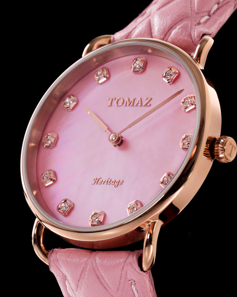 
                  
                    Load image into Gallery viewer, Tomaz Ladies Watch G1LE-D6 Marble (Rose Gold/Pink) Pink Leather Strap
                  
                