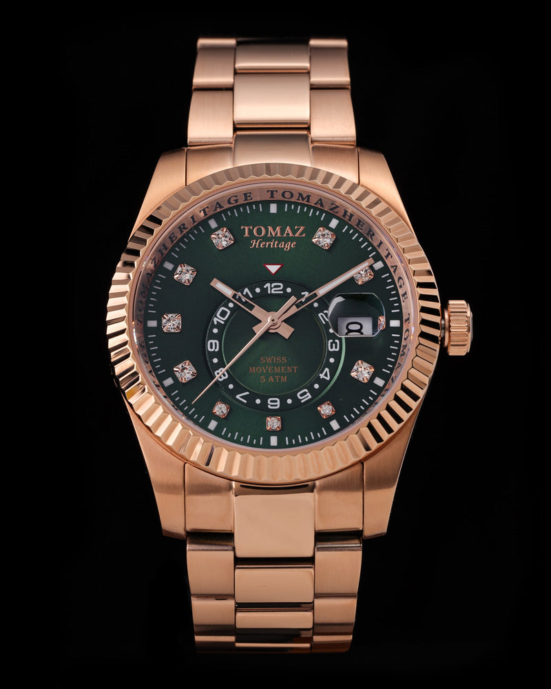 Tomaz Men's Watch G4M-D2S (Rosegold/Green) Rosegold Stainless Steel