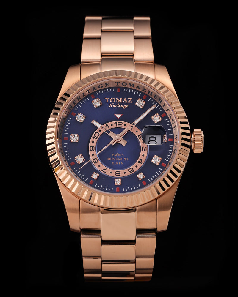 Tomaz Men's Watch  G4M-D6S (Rosegold/Blue) Rosegold Stainless Steel