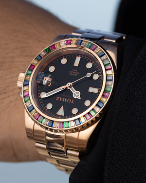 
                  
                    Load image into Gallery viewer, Tomaz Men&amp;#39;s Watch GR01BS-D16 (Rosegold) with Candy Swarovski (Rosegold Stainless Steel)
                  
                