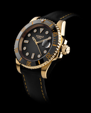 
                  
                    Load image into Gallery viewer, Tomaz Men&amp;#39;s Watch GR01L-D5 (Gold/Black) Black Leather Strap
                  
                