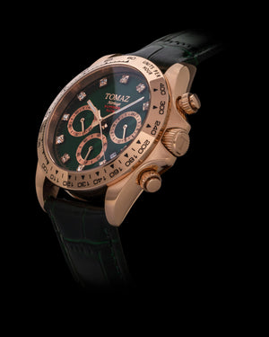 
                  
                    Load image into Gallery viewer, Tomaz Men&amp;#39;s Watch GR02-D12 (Rosegold/Green) Green Bamboo Leather Strap
                  
                