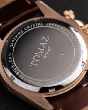 
                  
                    Load image into Gallery viewer, Tomaz Men&amp;#39;s Watch GR02-D13 (Rosegold/Blue) Coffee Leather Strap
                  
                