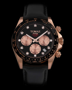 
                  
                    Load image into Gallery viewer, Tomaz Men&amp;#39;s Watch GR02-D9 (Rosegold/Black) Black Bamboo Leather Strap
                  
                