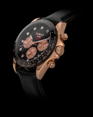 
                  
                    Load image into Gallery viewer, Tomaz Men&amp;#39;s Watch GR02-D9 (Rosegold/Black) Black Bamboo Leather Strap
                  
                