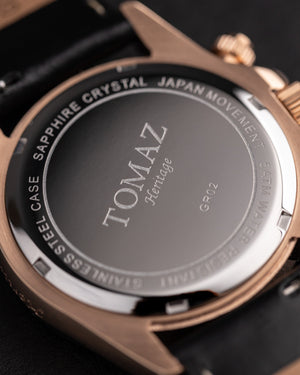 
                  
                    Load image into Gallery viewer, Tomaz Men&amp;#39;s Watch GR02-D9 (Rosegold/Black) Black Bamboo Leather Strap
                  
                