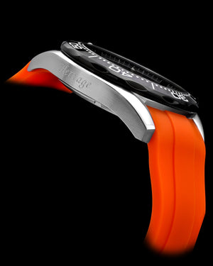 
                  
                    Load image into Gallery viewer, Trident GR03A-D11 (Silver/Black) Orange Silicone Strap
                  
                