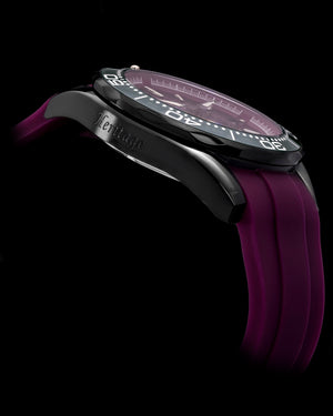 
                  
                    Load image into Gallery viewer, Trident GR03A-D12 (Silver/Green) Purple Silicone Strap
                  
                