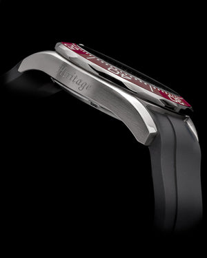 
                  
                    Load image into Gallery viewer, Trident GR03A-D1 (Silver/Red) Gray Silicone Strap
                  
                