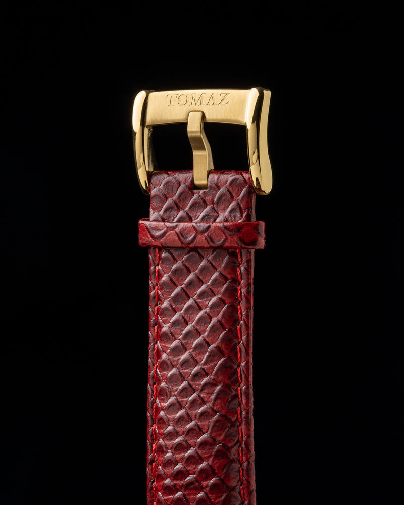 
                  
                    Load image into Gallery viewer, Hector GR04B-D12 (Gold/Red) Red Salmon Leather Strap
                  
                