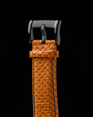 
                  
                    Load image into Gallery viewer, Hector GR04B-D1 (Black/Orange) Orange Salmon Leather Strap
                  
                