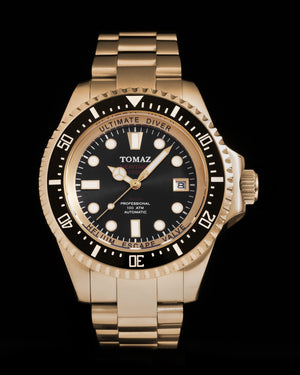 
                  
                    Load image into Gallery viewer, Ultimate Diver GR06B-D2 (Gold/Black) Gold Stainless Steel
                  
                