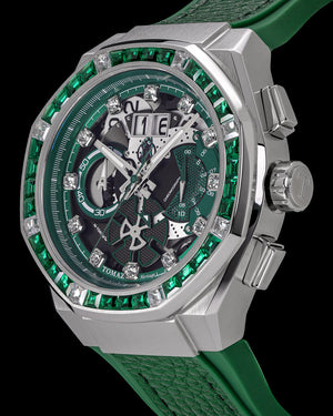 
                  
                    Load image into Gallery viewer, Marvel Hulk TQ023F-D3 (Silver/Green) with Green Crystal (Green Leather with Silicone Strap)
                  
                