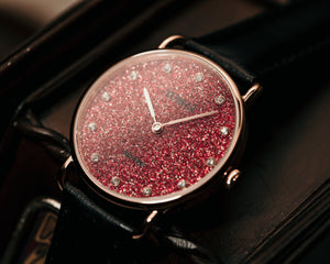 
                  
                    Load image into Gallery viewer, Tomaz Ladies Watch G1L-D3 Stardust (Rose Gold/Red) Black Leather Strap
                  
                