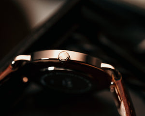 
                  
                    Load image into Gallery viewer, Tomaz Ladies Watch G1L-D15A Marble (Rose Gold/Navy) Brown Leather Strap
                  
                