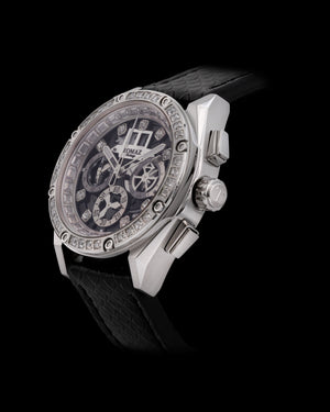 
                  
                    Load image into Gallery viewer, RAWR III TW024F-D14 (Silver) with White Swarovski (Black Salmon Leather Strap)
                  
                
