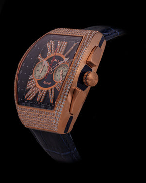 
                  
                    Load image into Gallery viewer, Tomaz Men&amp;#39;s Watch TQ012A-D1 (Rosegold/Navy) with Swarovski (Navy Bamboo Leather Strap)
                  
                