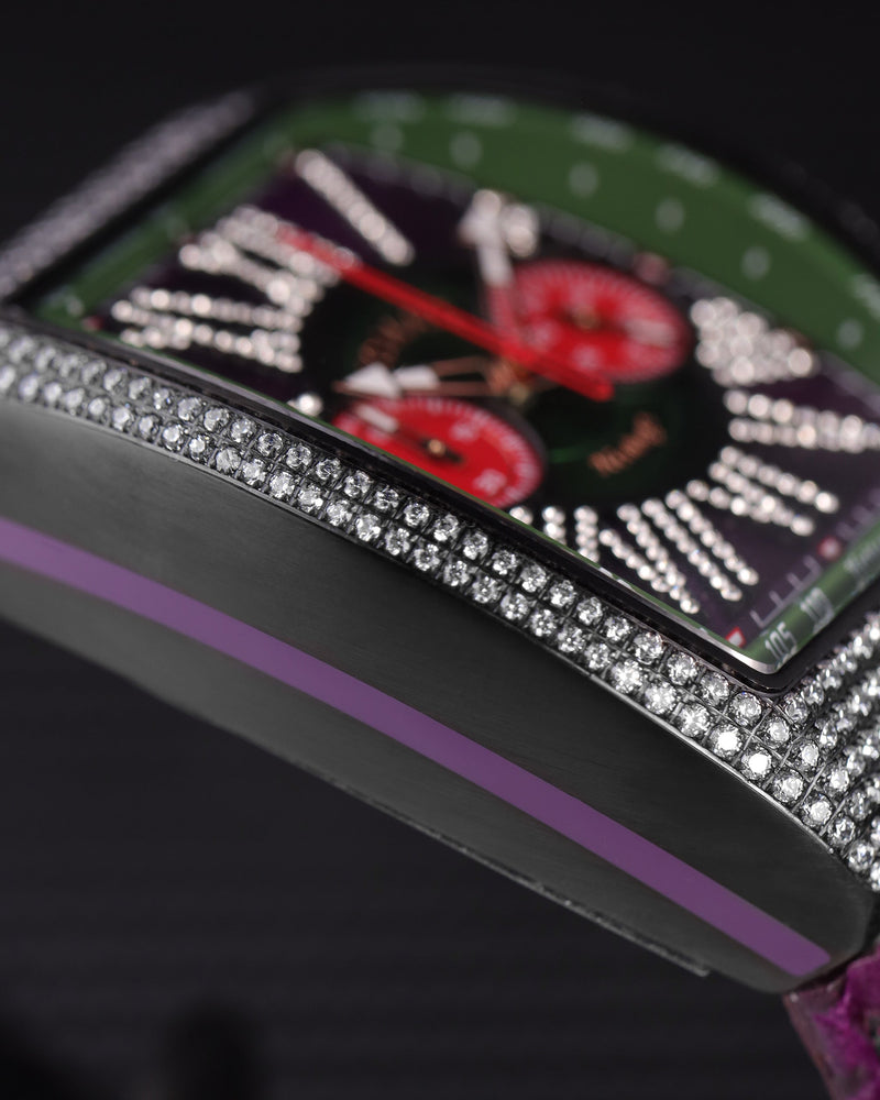 
                  
                    Load image into Gallery viewer, Tomaz Men&amp;#39;s Watch TQ012A-D7 (Silver/Purple/Green) with Swarovski (Purple Salmon Strap)
                  
                