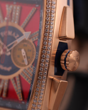 
                  
                    Load image into Gallery viewer, Tomaz Men&amp;#39;s Watch TQ012A-D8 (Rosegold/Red) with Gold Swarovski (Navy Salmon Strap)
                  
                
