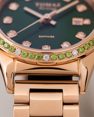 
                  
                    Load image into Gallery viewer, Tomaz Ladies Watch TQ017L-D34 (Rosegold/Green) with Green Swarovski (Rosegold Stainless Steel)
                  
                